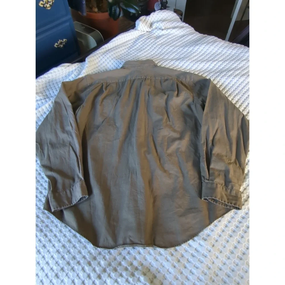 NWT VTG Polo Ralph Lauren Classic Military Green Long Sleeve Button Down Sz XL